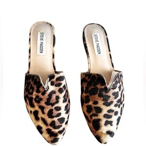 Steve Madden Ally Leopard Print Mule Slip On Shoe Womens Size 6